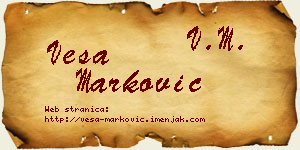 Vesa Marković vizit kartica